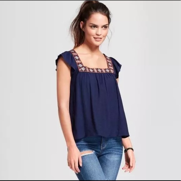 Xhilaration Embroidered Top - Picture 2 of 5